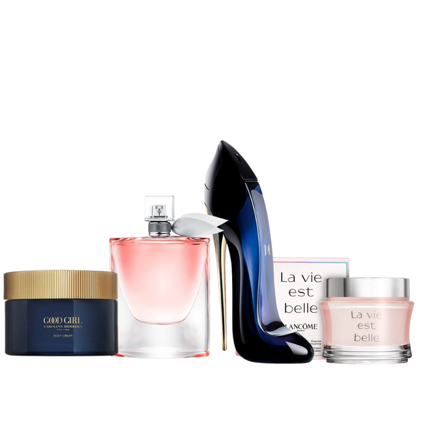 (COMPRE 2 E LEVE 4 - ÚLTIMO DIA) [60% OFF + FRETE GRÁTIS] MEGA KIT PERFUME LA VIE EST BELLE / GOOD GIRL 100ML + CREME CORPORAL LA VIE EST BELLE E GOOD GIRL 200ML! - QUEIMA de ESTOQUE